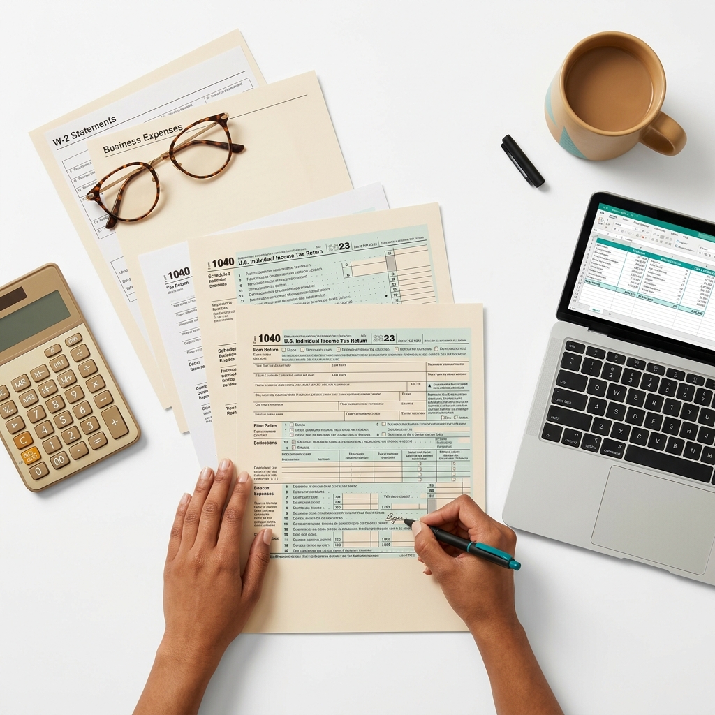Tax Preparation Outsourcing and digital compliance automation diagram