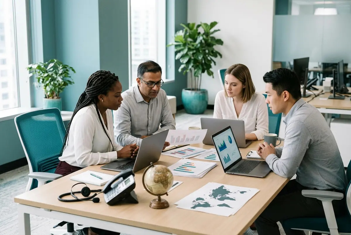 MYOB for BPO Business accounting team reviewing client margin and billing reports