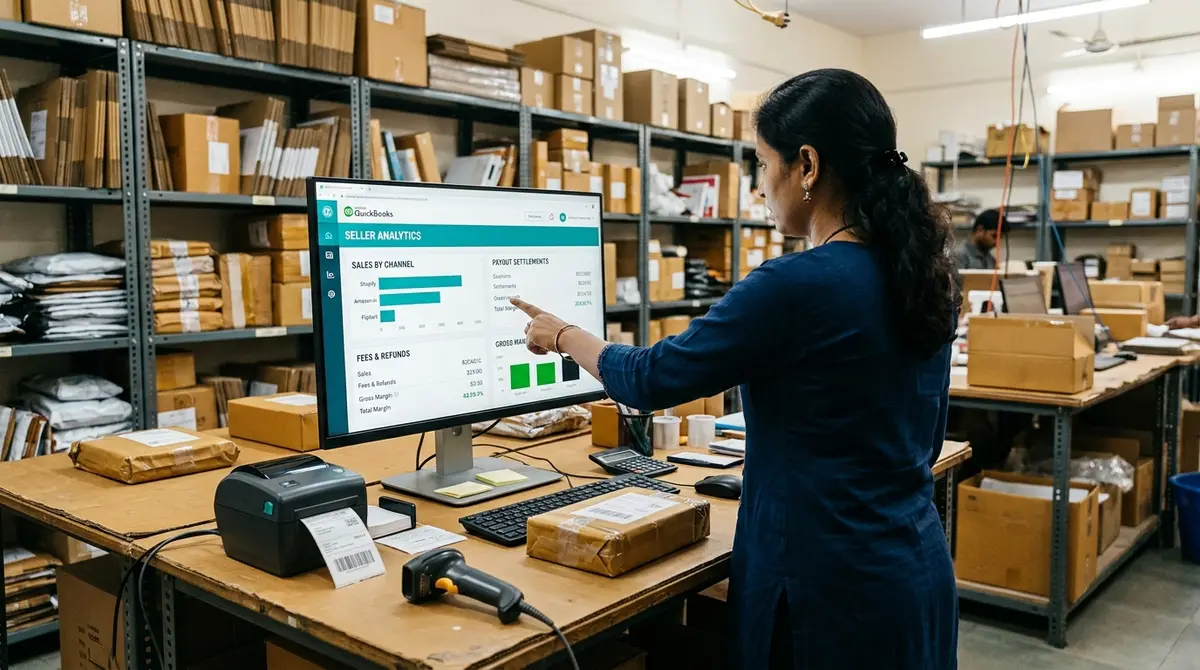 QuickBooks Certified advisor and fulfilment team reviewing ecommerce business accounts