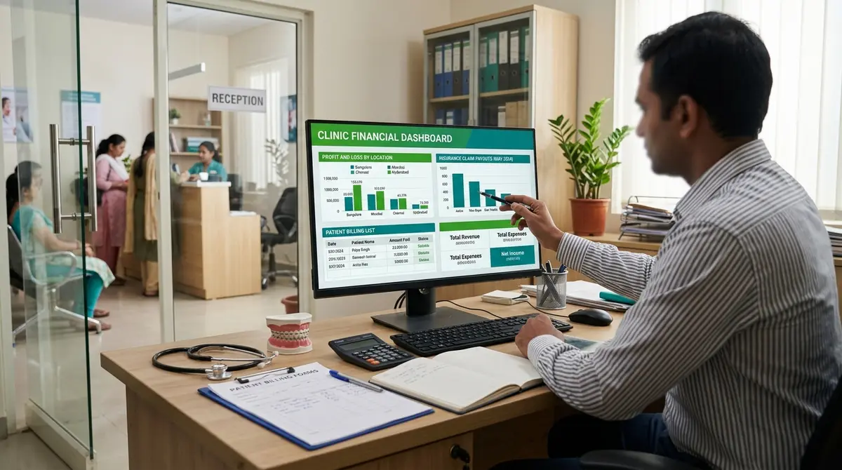 QuickBooks Certified advisor and clinic staff reviewing healthcare business accounts