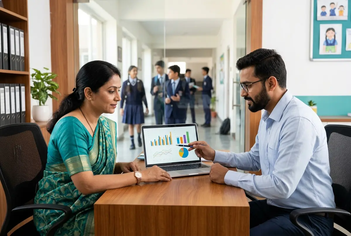 Xero Certified advisor and school administrators reviewing educational institution accounts
